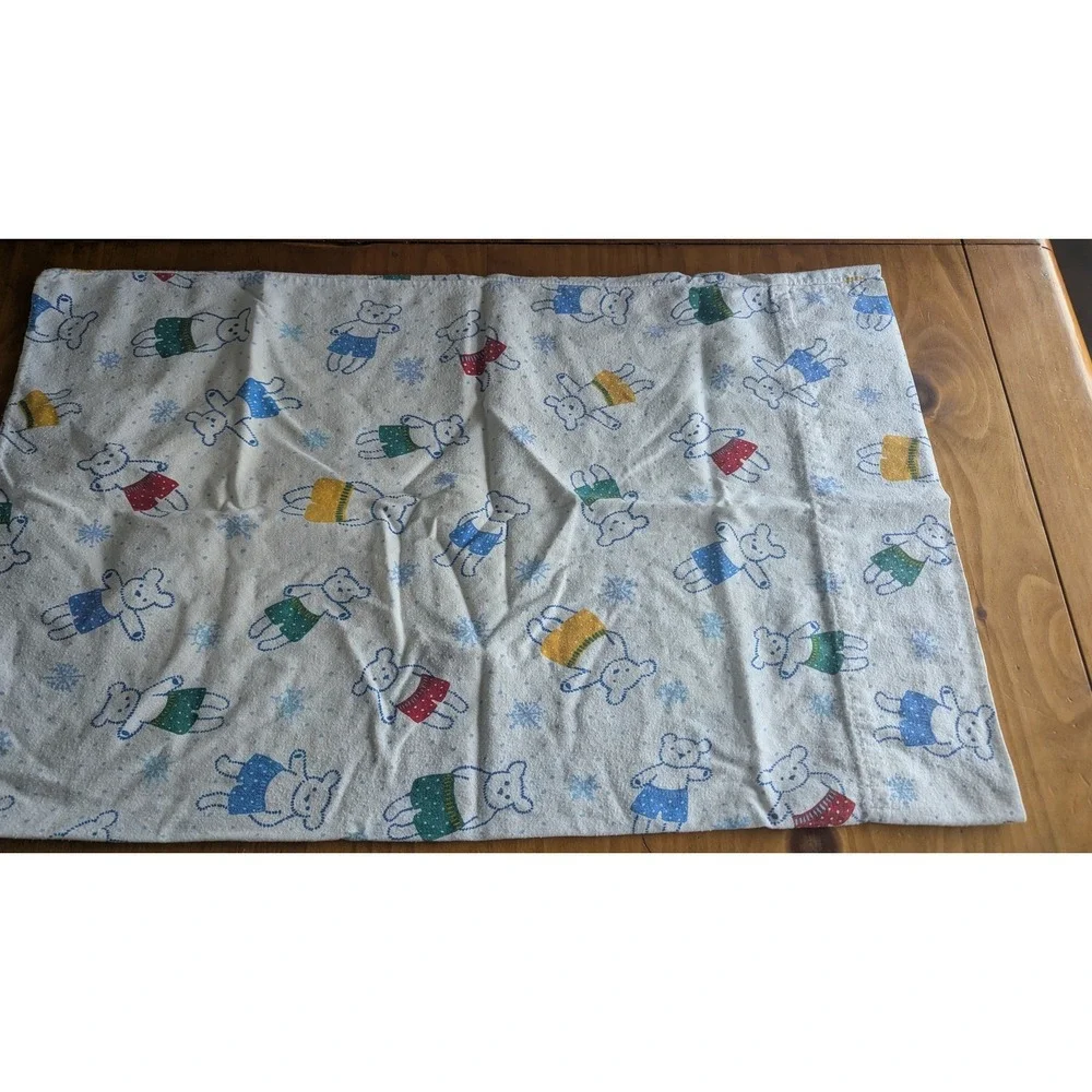 Vintage West Point‎ Stevens Standard Flannel Teddy Bears Pillowcase